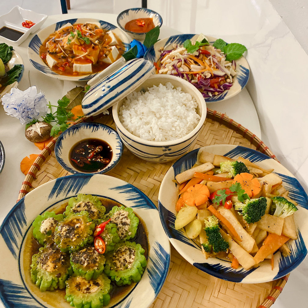 KHONG Vegan Kitchen stands out as a top choice for plant-based dining in Da Nang, offering a harmonious blend of local and international flavors in a tranquil setting